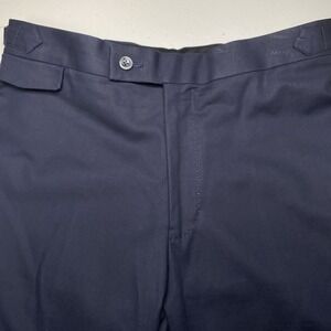 Custom Loro Piana Cotton Way Dress Pants (30x33) Flat Front Side Tabs Navy